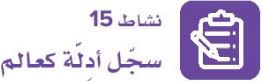 نشاط 15 سجل أدلة كعالم